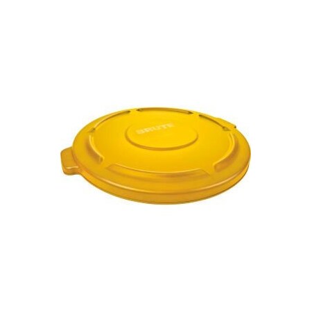 Rubbermaid Commercial Brute® Flat Lid For 44 Gallon Round Trash Container, Yellow - FG264560YEL FG264560YEL